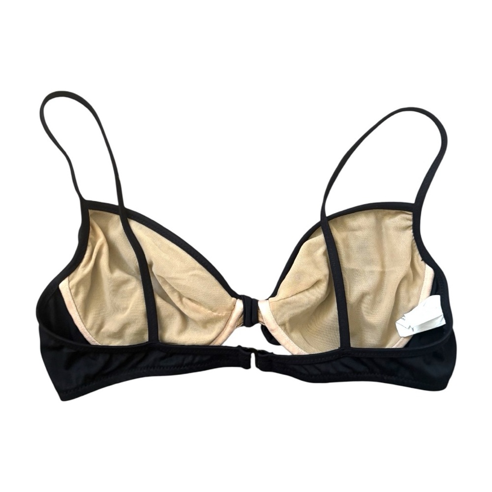 J Crew Black Tie Front Bikini Top - Picture 2 of 4